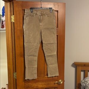 GAP Vintage Slim High Rise Tan Distressed Jeans Size 10R